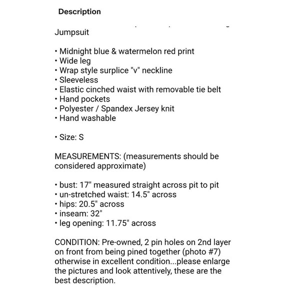 Nikki Nikki Poulos Surplice Wrap Front Wide Leg Jumpsuit  Size S  Jersey Knit - Picture 11 of 11